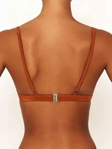 Bộ bikini phối màu cổ chữ V size nhỏ, đồ bơi mùa hè cho nữ, thích hợp đi biển. - Nhiều màu - Xem 9