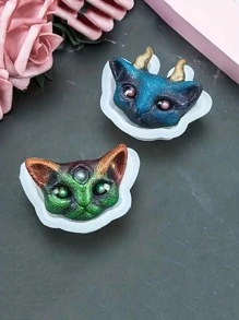 1入組魔鬼小怪獸環氧樹脂手工滴膠模具鑰匙扣項鍊掛鉤矽膠模具 - 白色 - 查看 1