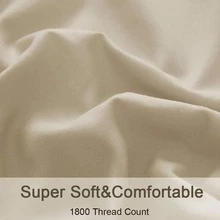 DEITAS Bed Sheet Set Super Soft Microfiber 1800 Thread Count Luxury Egyptian Sheets 18-Inch Deep Pocket Wrinkle -4 Piece - Beige - View 4