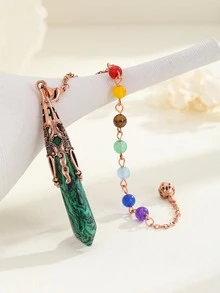 Con Lắc Pha Lê Vòng Cổ Thạch Anh Tím Tự Nhiên Lapis Lazuli Obsidian Con Lắc Pha Lê Trắng Cho Bói Toán - Con công - Xem 2