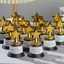 1 chiếc Cúp/Giải thưởng Ngôi sao nhỏ, Cúp Ngôi sao vàng bằng nhựa cho các bữa tiệc, cuộc thi thể thao, đạo cụ sự kiện - Nhiều màu - Xem 6