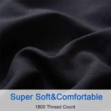 DEITAS Bed Sheet Set Super Soft Microfiber 1800 Thread Count Luxury Egyptian Sheets 18-Inch Deep Pocket Wrinkle -4 Piece - Hitam - View 3