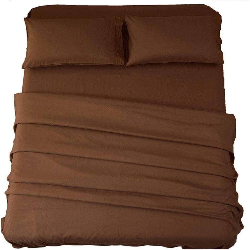 DEITAS Bed Sheet Set Super Soft Microfiber 1800 Thread Count Luxury Egyptian Sheets 18-Inch Deep Pocket Wrinkle -4 Piece - 棕色 - View 1