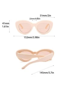 Cat Eye Fashion Glasses Cute Shades Beach Accessories Beach Accessories For Women Glasses Shades For Summer Beach Vacation,Outdoor,Travel - Beige - View 3