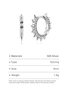 Sterling Silver Hoop Earrings - Silver - View 3
