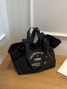 撞色设计，轻便易携，适合学校、校园、图书馆、购物、旅行、户外活动、野餐等各种场合。大容量手提包配有肩带，轻巧便携，适合青少年女孩、女性和大学生，是返校季、大学、初中和高中学生的理想之选。这款背包也适合女性或学生携带书籍、购物物品和其他必需品。 - 黑色 - 查看 3