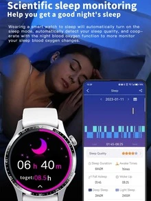 1 pieza Reloj inteligente blanco de silicona con tira deportivo fecha monitoreo de frecuencia cardíaca seguimiento del sueño multifunción redondo esfera , compatible con Androids iPhone - Plateado - Ver 8