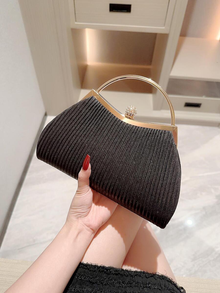 Moonlit EveBag Glamorous Glitter Bling, Sequin, Luxury, Shiny Black Box Bag Rhinestone Decor Glitter For Party Evening Bag, Dinner Bag For Party Girl, Woman, Bride Perfect For Party, Wedding, Prom, Dinner/Banquet, For Cocktail