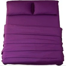 DEITAS Bed Sheet Set Super Soft Microfiber 1800 Thread Count Luxury Egyptian Sheets 18-Inch Deep Pocket Wrinkle -4 Piece - Purple - View 1