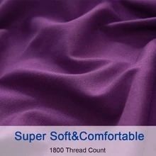 DEITAS Bed Sheet Set Super Soft Microfiber 1800 Thread Count Luxury Egyptian Sheets 18-Inch Deep Pocket Wrinkle -4 Piece - Purple - View 3