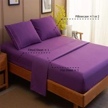 DEITAS Bed Sheet Set Super Soft Microfiber 1800 Thread Count Luxury Egyptian Sheets 18-Inch Deep Pocket Wrinkle -4 Piece - Purple - View 5