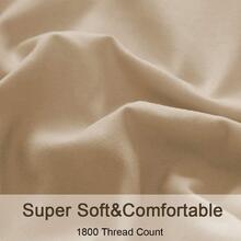 DEITAS Bed Sheet Set Super Soft Microfiber 1800 Thread Count Luxury Egyptian Sheets 18-Inch Deep Pocket Wrinkle -4 Piece - taupe - View 4