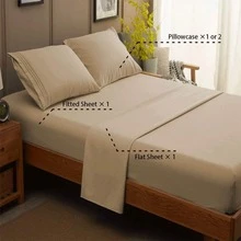 DEITAS Bed Sheet Set Super Soft Microfiber 1800 Thread Count Luxury Egyptian Sheets 18-Inch Deep Pocket Wrinkle -4 Piece - taupe - View 6