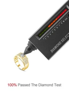 1 Bạc Quyến Rũ Phòng Thí Nghiệm Tạo Ra Moissanite Trang Trí Nhẫn Bạc Cho Nam Cưới - Vàng - Xem 9