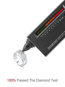 1pc Glamorous Sterling Silver Laboratory-Created Moissanite Decor Silver Ring For Men For Wedding Engagement Bridal Jewelry - White - View 7