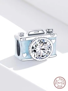 ESBERRY 1入組相機DIY珠子吊墜適合女士手環和手鐲S925純銀精細珠寶製作 - 銀色 - 查看 2