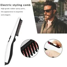 Beard Straightener Comb Quick Heated Brush Styler For Mens Pro Hair Electric - White - View 3