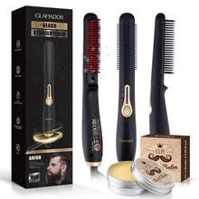 Beard Straightener for Men Electric Hair/Beard 3 In 1 Multifunctional - Black - View 1