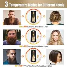 Beard Straightener for Men Electric Hair/Beard 3 In 1 Multifunctional - Black - View 4