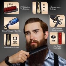 Beard Straightener for Men Electric Hair/Beard 3 In 1 Multifunctional - Black - View 5