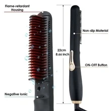 Beard Straightener for Men Electric Hair/Beard 3 In 1 Multifunctional - Black - View 7