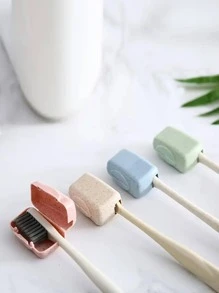 4入組牙刷頭套，旅行便攜牙刷盒，牙刷保護器，牙刷盒牙刷筒容器，旅行必備品及組織器，適用於海灘、暑假度假及返校季節 - 彩色 - 查看 1