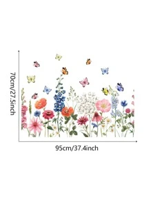 2入組蝴蝶和花卉圖案牆貼 - 彩色 - 查看 6