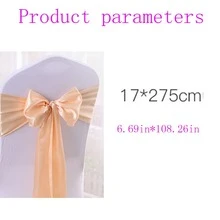 1pc Polyester Chair Decoration, Modern Red Bow Design Chair Sash For Party - Burgundy - View 10