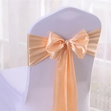 1pc Polyester Chair Decoration, Modern Red Bow Design Chair Sash For Party - Burgundy - View 6