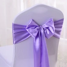1pc Polyester Chair Decoration, Modern Red Bow Design Chair Sash For Party - Burgundy - View 7