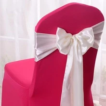 1pc Polyester Chair Decoration, Modern Red Bow Design Chair Sash For Party - Burgundy - View 2