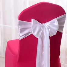 1pc Polyester Chair Decoration, Modern Red Bow Design Chair Sash For Party - Burgundy - View 5