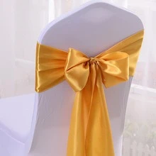 1pc Polyester Chair Decoration, Modern Red Bow Design Chair Sash For Party - Burgundy - View 3