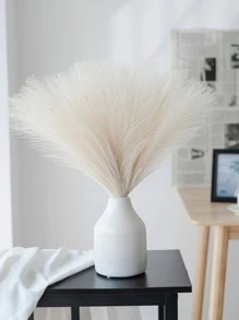 5件/10件优雅的16.9英寸长人造蒲苇 - 采用柔软坚韧的涤纶面料制成，塑料人造植物，可弯曲恢复形状，适合春季装饰、情人节、现代简约北欧风格、波西米亚风格 - 适用于家居装饰、花瓶、婚礼、派对、客厅、餐厅、卧室、展览、酒店、画廊、DIY墙壁、办公桌填充物。生日毕业礼物，秋季装饰，秋季 - 米色 - 查看 7