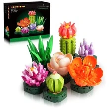 Succulents Plants Building Set 7 Packs Flower Home Decoration 570 Pcs Building Bricks Valentines Day Gifts For Adults Kids Succulent Botanical Collection Set Room Decoration