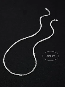 SYMFNY Minimalist Sterling Silver Necklace - Silver - View 3