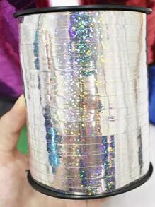 1roll Holographic Balloon Ribbon - Silver - View 3