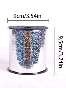 1roll Holographic Balloon Ribbon - Silver - View 4