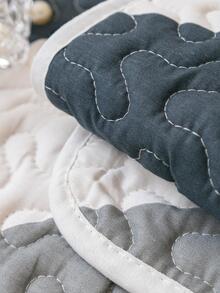 1pc Color Block Sofa Towel, Modern Polyester Anti-slip Sofa Cover Blanket For Home, All Seasons - Multicolor - View 4