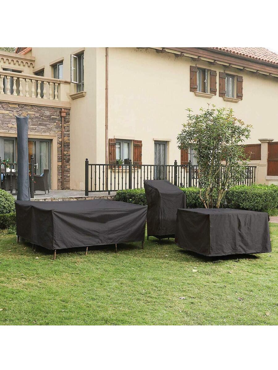 1pc Plain Furniture Dust Cover - Black - View 1