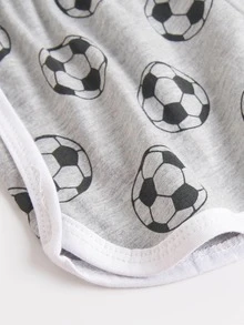 男嬰足球和字母圖案T恤和短褲 - 藏蓝色 - 查看 5