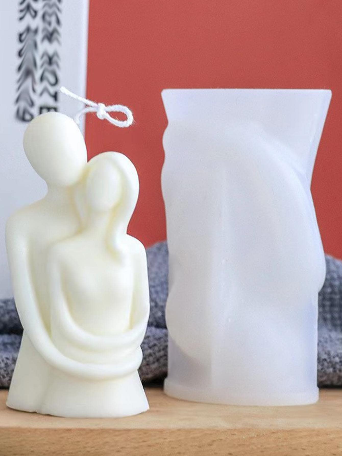 1 Khuôn nến thiết kế hình cặp đôi - trắng - Xem 1