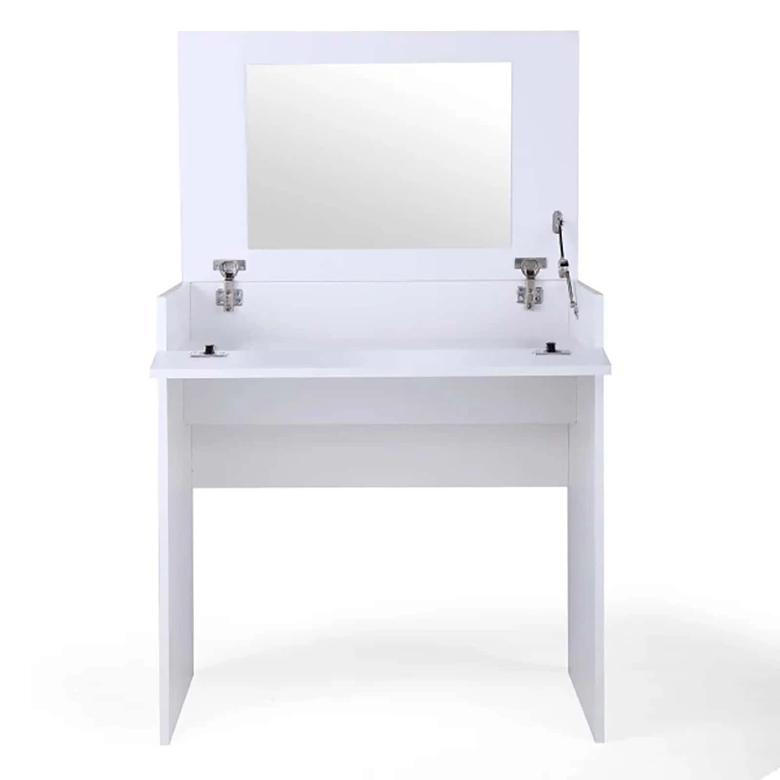 White Vanity Sets, Makeup Vanity Table with Flip up Mirror Bedroom Dresser Table Jewelry Storage - White - View 1