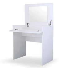 White Vanity Sets, Makeup Vanity Table with Flip up Mirror Bedroom Dresser Table Jewelry Storage - White - View 5