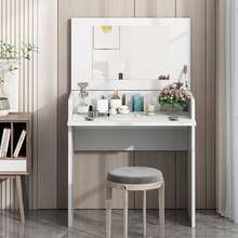 White Vanity Sets, Makeup Vanity Table with Flip up Mirror Bedroom Dresser Table Jewelry Storage - White - View 2