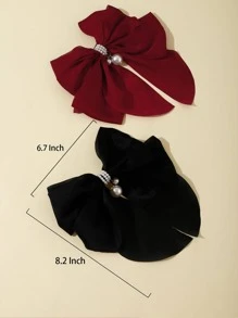 2 chiếc kẹp tóc giả ngọc trai & nơ trang trí - Nhiều màu - Xem 4