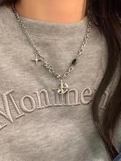 小众四角星吊坠混搭项链，节日送友礼物（甜美别致的极简风格，INS风优雅，个性化锁骨链设计）