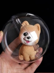 5/10 pares de bolas transparentes de 3-9cm, adorno de plástico rellenable, adornos colgantes de árbol de Navidad, decoración para el hogar, caja de regalo para fiesta de boda - transparente - Ver 6