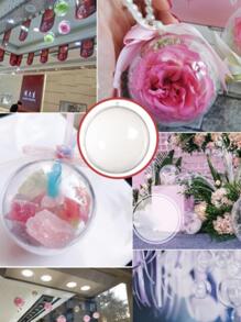 5/10 pares de bolas transparentes de 3-9cm, adorno de plástico rellenable, adornos colgantes de árbol de Navidad, decoración para el hogar, caja de regalo para fiesta de boda - transparente - Ver 8