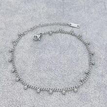 Pulsera tobillera con diseño de cuenta - Plateado - Ver 1